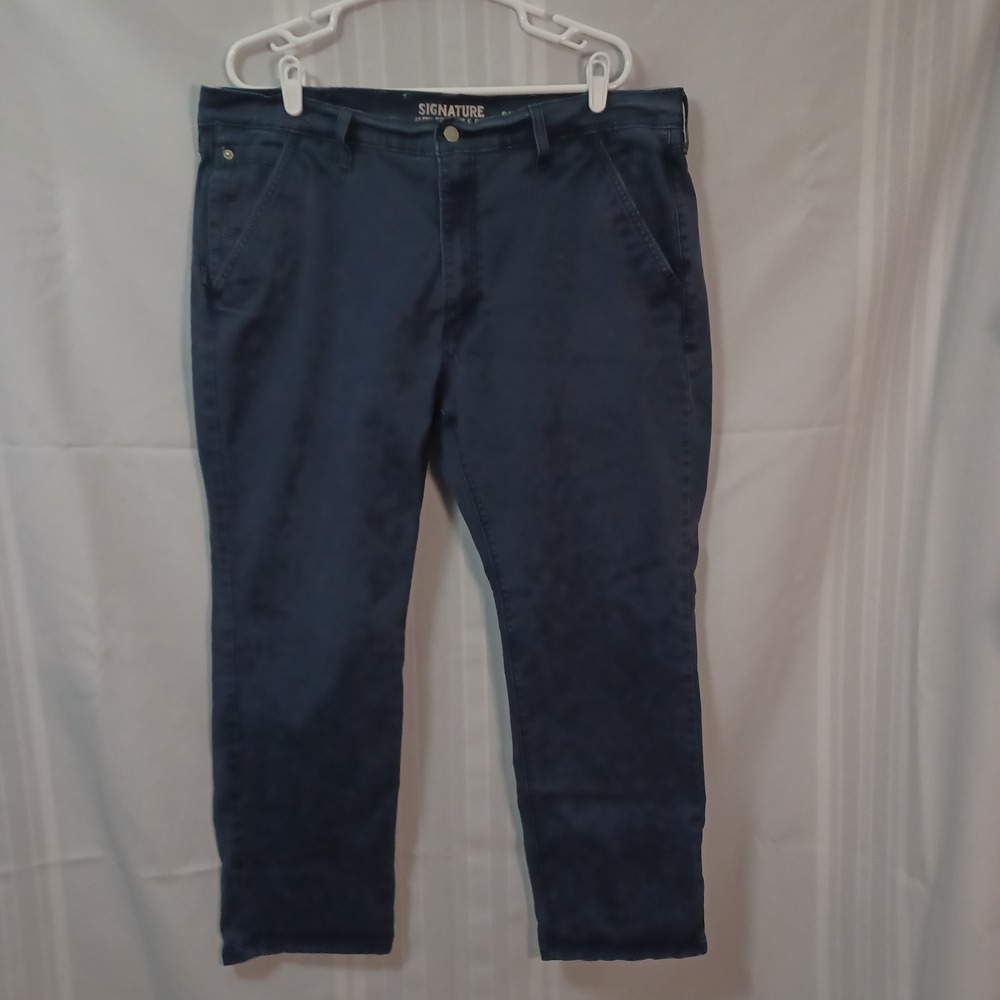 Signature by Levi Strauss Pants Mens 40x27.5 Blue S67 Athletic Fit Stretch Chino